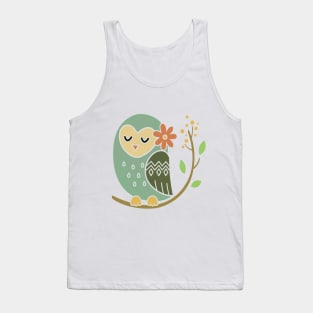 Owl on Branch Tank Top